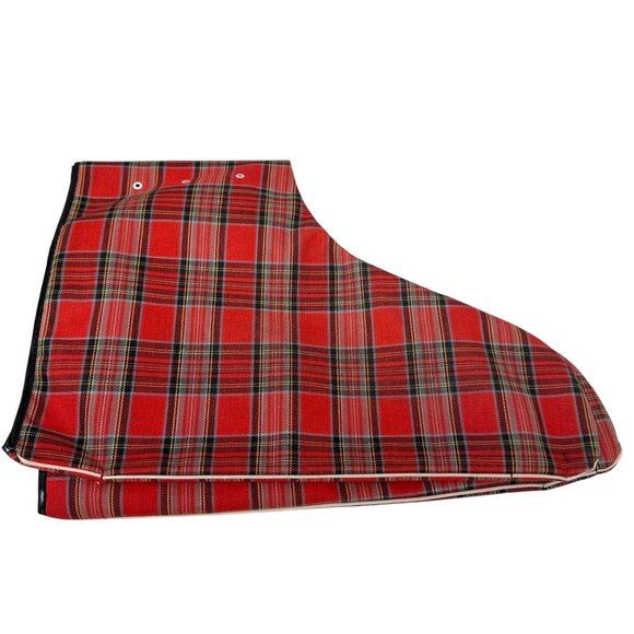 Vintage Ice Skates Bag with Handle Red Plaid Retro Holiday MCM Christmas Decor - Picture 7 of 13